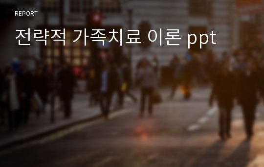 전략적 가족치료 이론 ppt