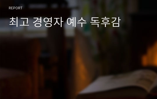 최고 경영자 예수 독후감