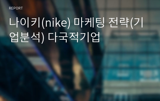 나이키(nike) 마케팅 전략(기업분석) 다국적기업