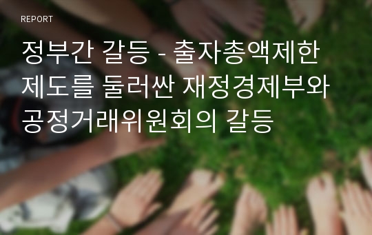 정부간 갈등 - 출자총액제한제도를 둘러싼 재정경제부와 공정거래위원회의 갈등