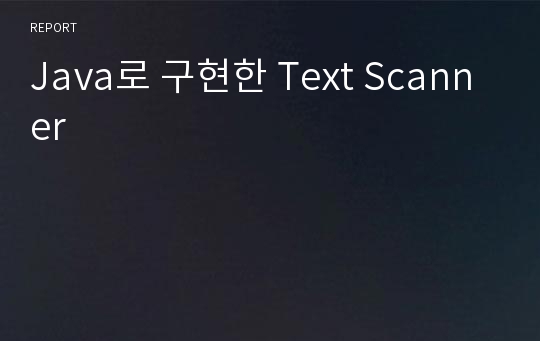 Java로 구현한 Text Scanner