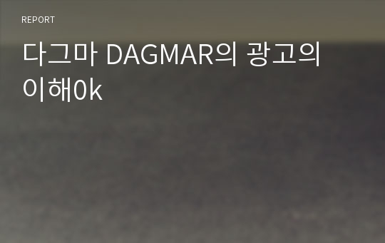 다그마 DAGMAR의 광고의 이해0k