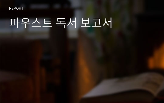 파우스트 독서 보고서