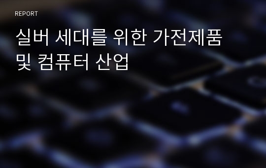 실버 세대를 위한 가전제품 및 컴퓨터 산업