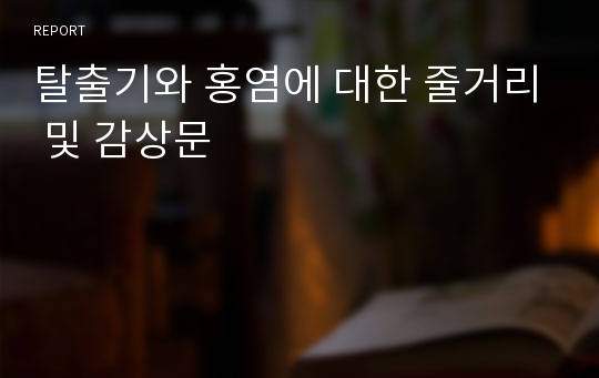 탈출기와 홍염에 대한 줄거리 및 감상문