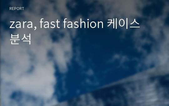 zara, fast fashion 케이스 분석