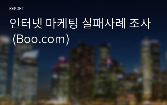 인터넷 마케팅 실패사례 조사 (Boo.com)