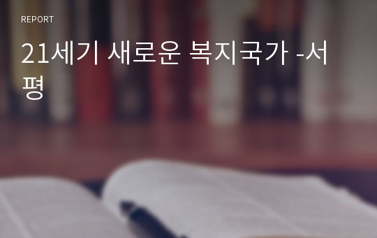 21세기 새로운 복지국가 -서평