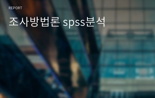 조사방법론 spss분석