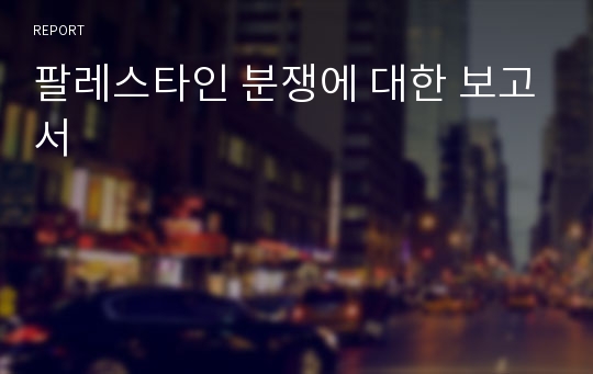 팔레스타인 분쟁에 대한 보고서