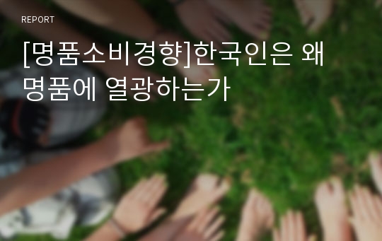 [명품소비경향]한국인은 왜 명품에 열광하는가