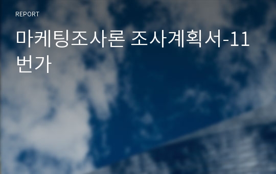 마케팅조사론 조사계획서-11번가