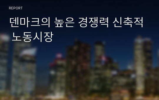 덴마크의 높은 경쟁력 신축적 노동시장