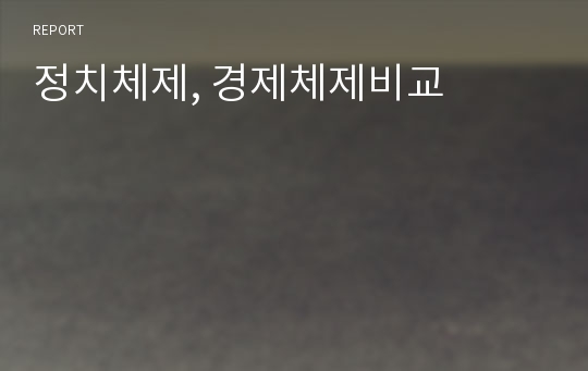 정치체제, 경제체제비교