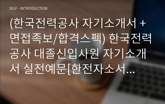 2019년 한국전력공사 공채 자기소개서 + 면접족보 (한국전력 채용 자소서/한국전력공사 취업 자기소개서/첨삭항목 지원동기)