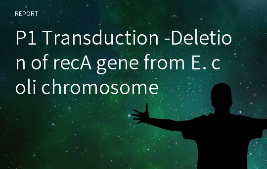 P1 Transduction -Deletion of recA gene from E. coli chromosome