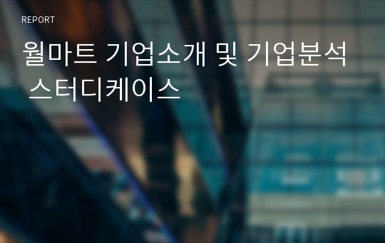 월마트 기업소개 및 기업분석 스터디케이스