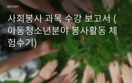 사회봉사 과목 수강 보고서 (아동청소년분야 봉사활동 체험수기)