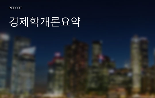 경제학개론요약