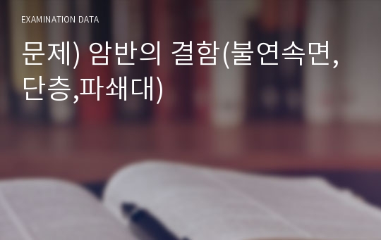 문제) 암반의 결함(불연속면,단층,파쇄대)