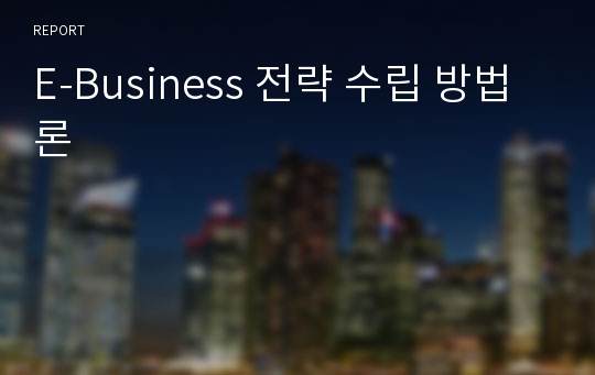 E-Business 전략 수립 방법론