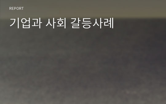 기업과 사회 갈등사례