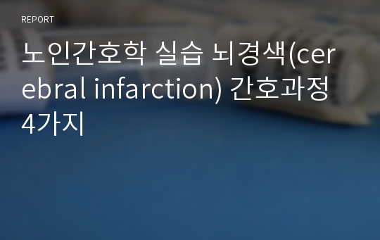 노인간호학 실습 뇌경색(cerebral infarction) 간호과정 4가지