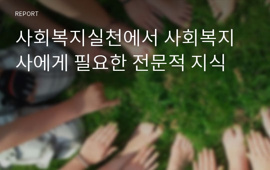 사회복지실천에서 사회복지사에게 필요한 전문적 지식