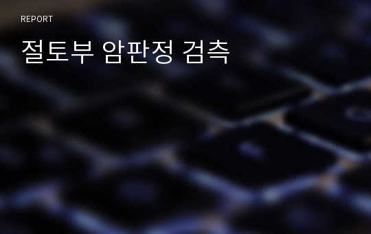 절토부 암판정 검측