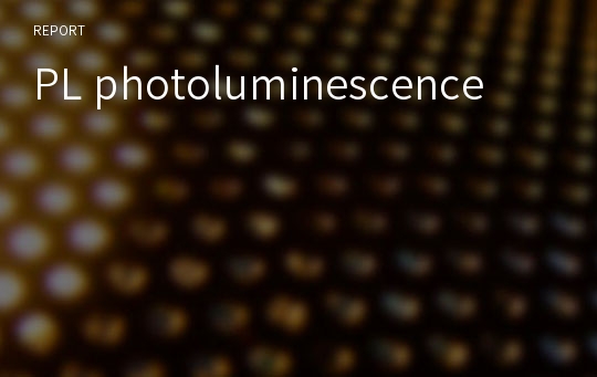 PL photoluminescence