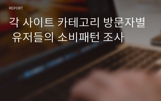 각 사이트 카테고리 방문자별 유저들의 소비패턴 조사