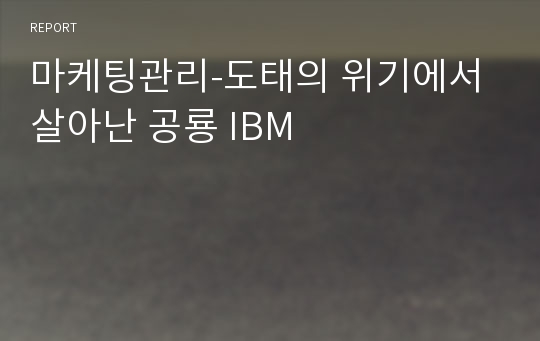 마케팅관리-도태의 위기에서 살아난 공룡 IBM