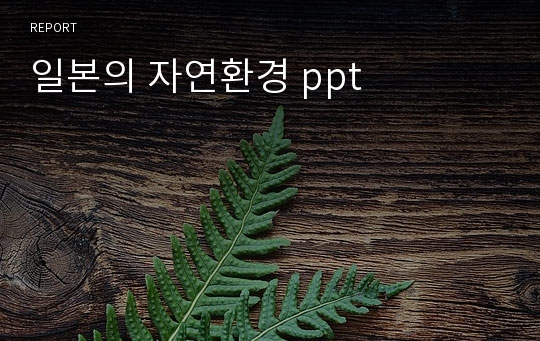 일본의 자연환경 ppt