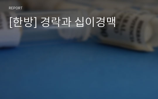 [한방] 경락과 십이경맥