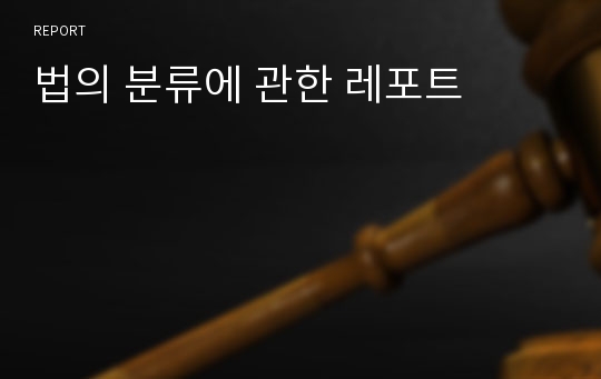 법의 분류에 관한 레포트