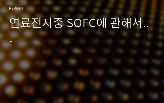 연료전지중 SOFC에 관해서...