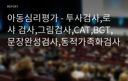 아동심리평가 - 투사검사,로샤 검사,그림검사,CAT,BGT,문장완성검사,동적가족화검사