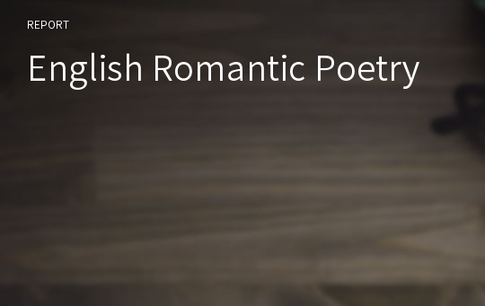 English Romantic Poetry