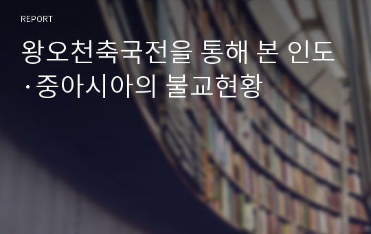 왕오천축국전을 통해 본 인도·중아시아의 불교현황