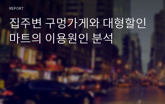 집주변 구멍가게와 대형할인마트의 이용원인 분석