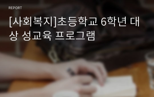 [사회복지]초등학교 6학년 대상 성교육 프로그램