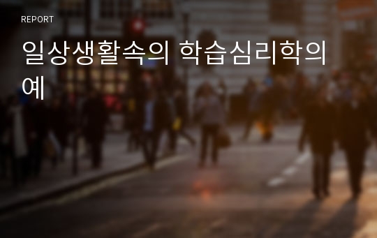 일상생활속의 학습심리학의 예