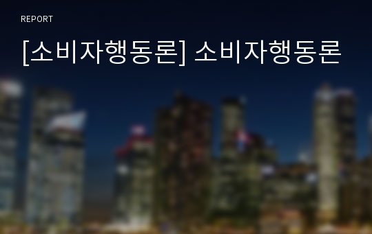 [소비자행동론] 소비자행동론