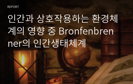 인간과 상호작용하는 환경체계의 영향 중 Bronfenbrenner의 인간생태체계