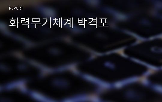 화력무기체계 박격포