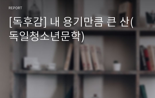 [독후감] 내 용기만큼 큰 산(독일청소년문학)