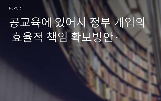 공교육에 있어서 정부 개입의 효율적 책임 확보방안·