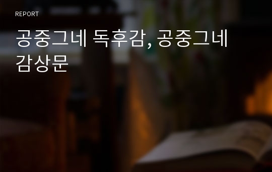 공중그네 독후감, 공중그네 감상문