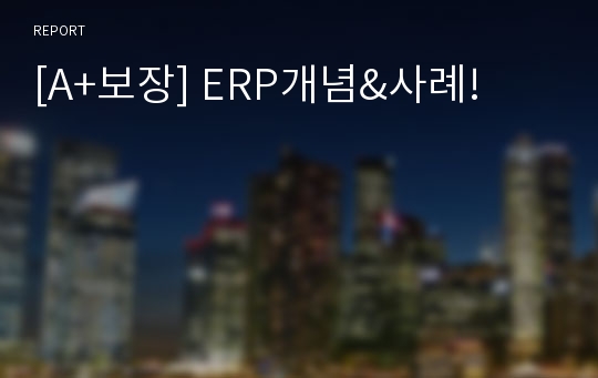 [A+보장] ERP개념&amp;사례!