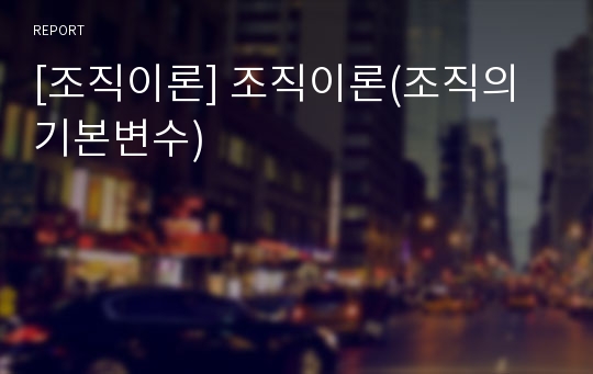 [조직이론] 조직이론(조직의 기본변수)